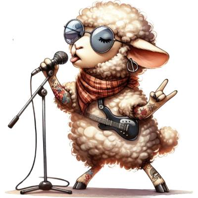 DTF transfer/nažehľovačka Rocker Ovčica Nálepka - výška: A4