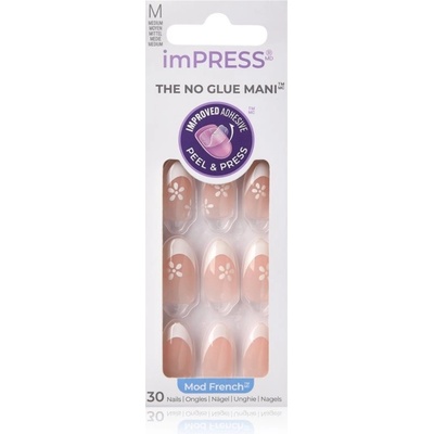 KISS imPRESS The No Glue Mani umělé nehty samolepicí Fearless 30 ks
