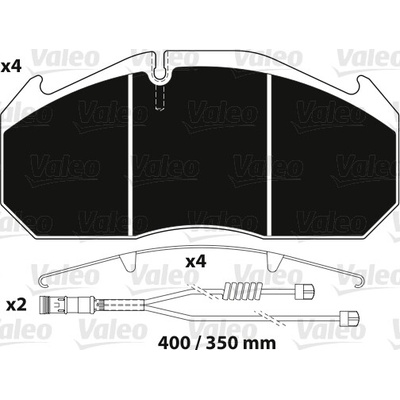 VALEO Sada brzdových destiček, kotoučová brzda OPTIPACK 882216