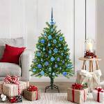 vidaXL Коледно дърво с 150 LED светодиода с поставка Зелен 120 cm ПЕ (3396316)