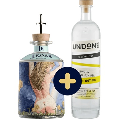 J.Rose Artisan Gin No.4 + Undone No.2 Not Gin (set 1 x 0.7 l, 1 x 0.7 l)