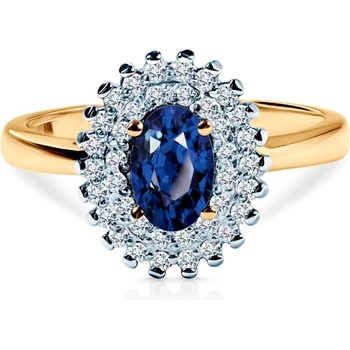 SAVICKI Годежен пръстен Savicki: злато, син сапфир, диаманти