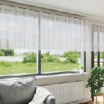 Pure Line Home Готово бяло дантелено перде с флорален мотив Лале, височина 100 см