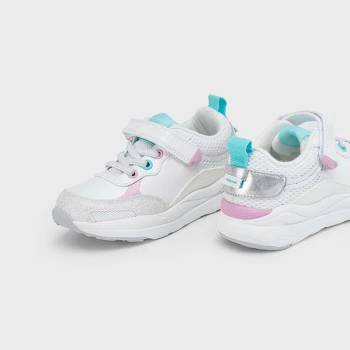 Mayoral Маратонки в бяло с цветни ярки детайли и велкро за мини момиче Майорал