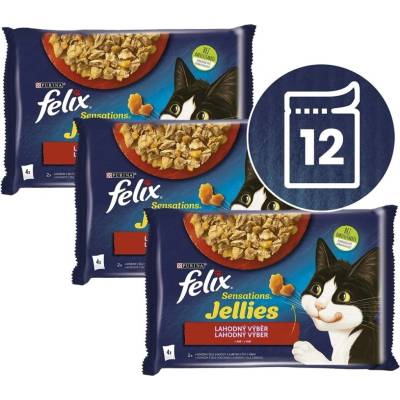 Felix Sensations Jellies hovězí kuře v želé 12 x 85 g