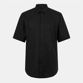 Giorgio Armani Риза Armani Exchange Men's Short-Sleeve Plain Shirt - Black