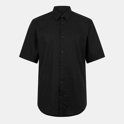Giorgio Armani Риза Armani Exchange Men's Short-Sleeve Plain Shirt - Black