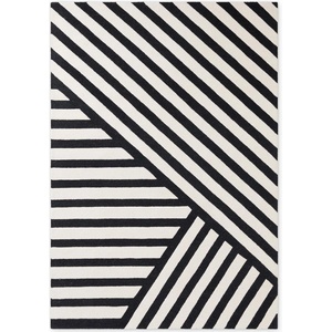 Elle Decoration Черно-бял ръчно изработен вълнен килим 120x180 cm Stryve Noir - Elle Decoration (106358-120x180)