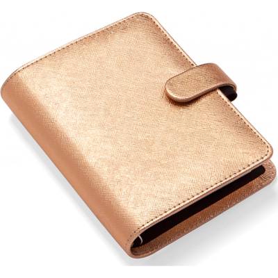 Filofax Saffiano Metallic A7 týdenní 2023 růžově zlatý