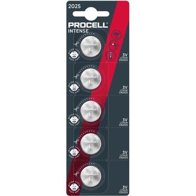 Бутонна батерия duracell procell cr2025, 3v, 5 бр. в блистер, Литиева, цена за 1 бр (procell-cr2025-5pk)