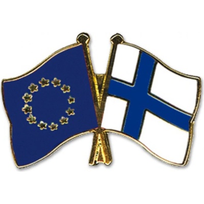 Odznak (pins) 22mm vlajka EU + Finsko - barevný