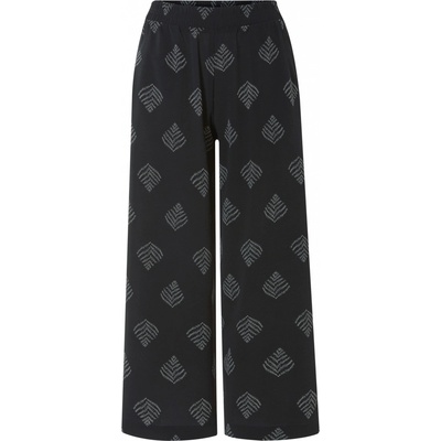 Esmara Dámské kalhoty se širokými nohavicemi módní 7/8 délka černá/vzorovaná