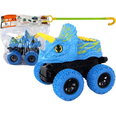 Mamido Elektrické autíčko Terénne Tlačidlo Triceratops Gumové kolesá Modrá