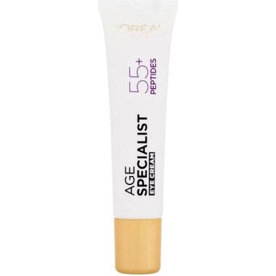 L'Oréal Age Specialist 55+ Peptides & Caffeine Eye Cream стягащ околоочен крем против бръчки 15 ml за жени