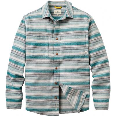 Passenger Мъжка риза с копчета Passenger Backcountry Stripe Light Shirt - Grey Marl / Mediterranean Stripe (033-3113-0111)