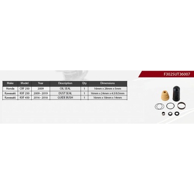 SHOWA sada na opravu centrálního (zadního) tlumiče HONDA CRF 250 09, KAWASAKI KXF 250 09-19, KXF 450 16-18, (SERVICE KIT) – Hledejceny.cz