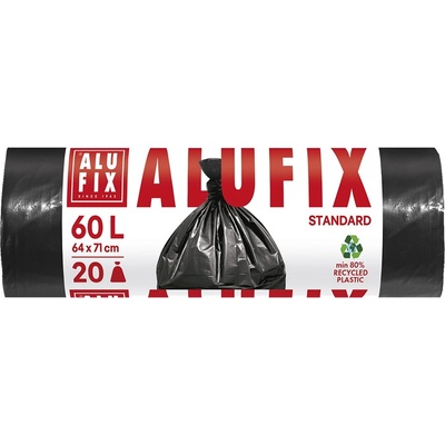Alufix Торба за боклук alufix 60l 15 микрона черна 20 броя ms60uninew (ms60uninew)