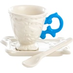 Seletti Чаша за кафе с чинийка и лъжица I-WARES светло синя, Seletti (SLT09859AZZ)
