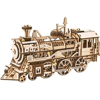 Robotime 3D dřevěné mechanické puzzle Parní lokomotiva 350 ks