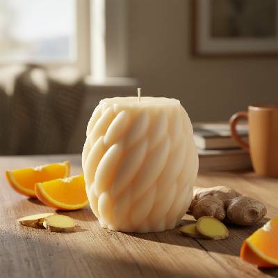 SOJKA Pomeranč & Zázvor Designová sójová svíčka zapletená 340 g