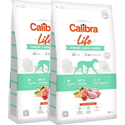 Calibra Dog Life Junior Large Breed Chicken 2 x 12 kg