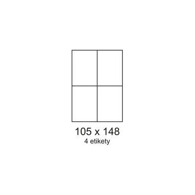 Mondi Samolepicí etikety 100 listů ( 4 etikety 105 x 148,5 mm) EL/MF-4L105x148.5