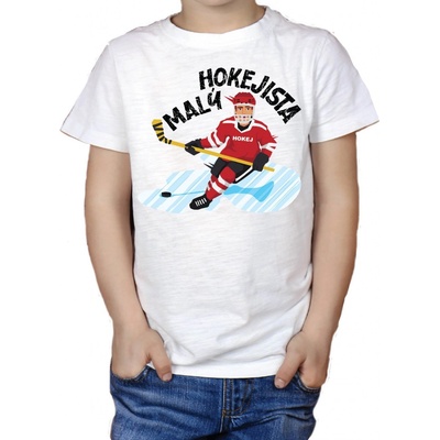 Fajntričko Kids detské tričko Malý hokejista biela