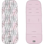 Kikkaboo Двулицева подложка за количка Kikkaboo - Leaves, Pink (31108040085)