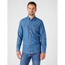 Wrangler pánska riflová košeľa Western dlouhý rukáv W5F25K14V mid stone