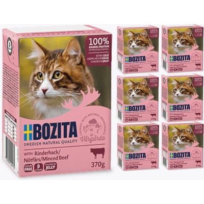 Bozita Mačacie kúsky želé s mletým hovädzím mäsom 6 x 370 g