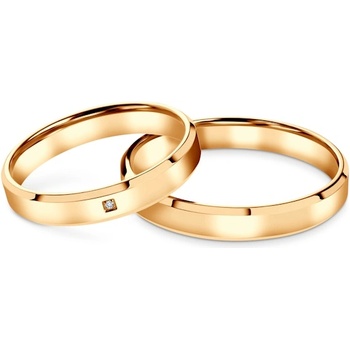 SAVICKI Сватбени халки: жълто злато, скосени, 3, 5 мм