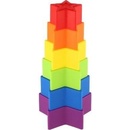 Teddies Věž/Pyramida hvězda barevná stohovací skládačka 6 ks
