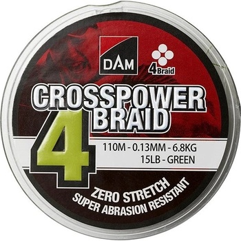 DAM šnúra Crosspower 4-Braid Green 150m 0,20mm 9,9kg