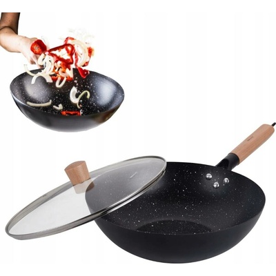 Pánev wok s poklicí, černý mramor, Ø30 cm, KH-1984 Kinghoff