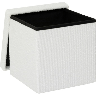 5five Simply Smart Skládací puf z bouclé MODUL, 31 x 31 cm bílý