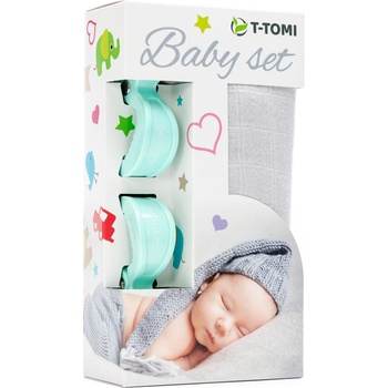 T-Tomi Baby Set Osuška A Štipce Hearts