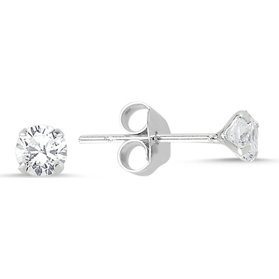 Lunica Stříbrné náušnice ZIRKON 4 mm 0464