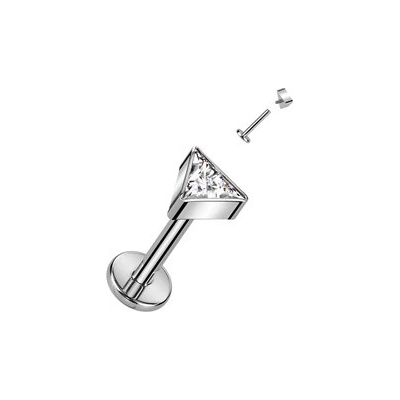 Šperky4U piercing do brady labreta titan trojúhelník TIT1261C-1208