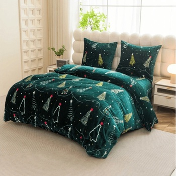 Textilomanie Obliečky mikroplyš Christmas DRIFT zelené 70x90 140x200