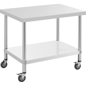 Royal Catering Работна маса на колелца - 70 x 100 см - товароносимост 155 кг - Royal Catering RCAT-100/70-W (RCAT-100/70-W)