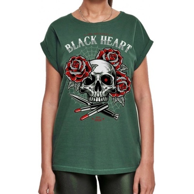 tričko hardcore black heart LIPSTICK SKULL EXT zelená