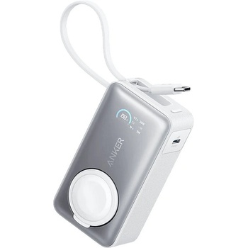 Anker MagGo Powerbank 10000 mAh, бял, USB-C, Apple Watch (A1657H21) (A1657H21)