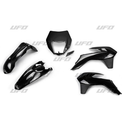 UFO kompletní sada plastů KTM EXC/EXCF 14-16 s krytem světla barva černá (KT524E001)