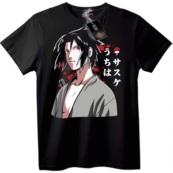 NOONEBRAND Тениска Sasuke Uchiha Anime - L, White