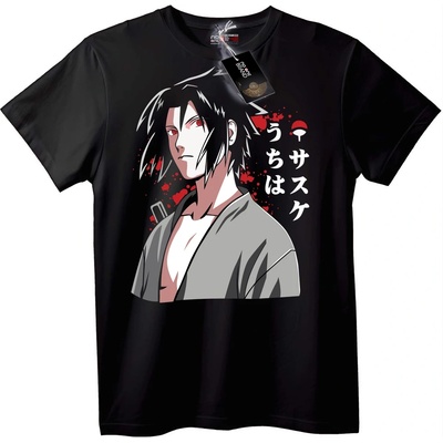 NOONEBRAND Тениска Sasuke Uchiha Anime - L, White