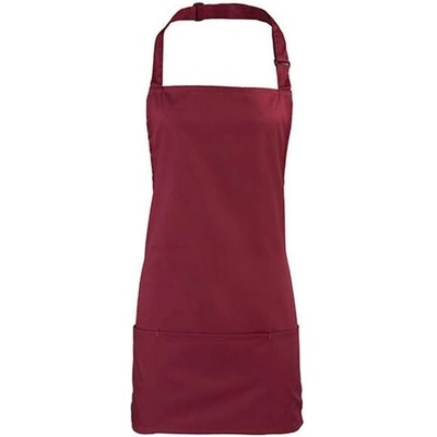 Premier Workwear Colours Gastro zástěra 2v1 PR159 Burgundy Pantone 209C 60x62cm