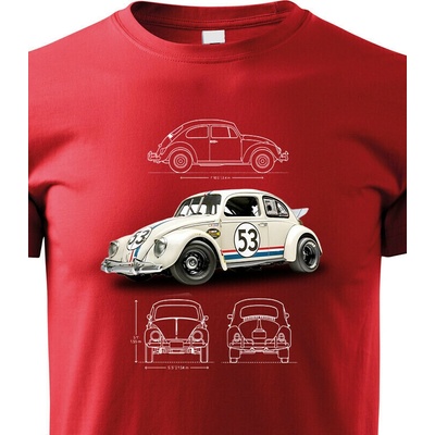 Dětské tričko Volkswagen Beetle 53 Červená Canvas tričko Bezvatriko.cz 2307