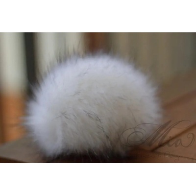 Bambule 20cm bílá s černými konečky