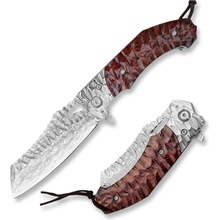 Dellinger Tanto Dachser, damaškový EDC model, ocel VG-10, hadí dřevo