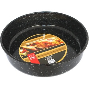Румънски емайл РЯ-Тава кръг дълбока Ø28xh8cm ЧЕРНА (442HF/28) (0160265)